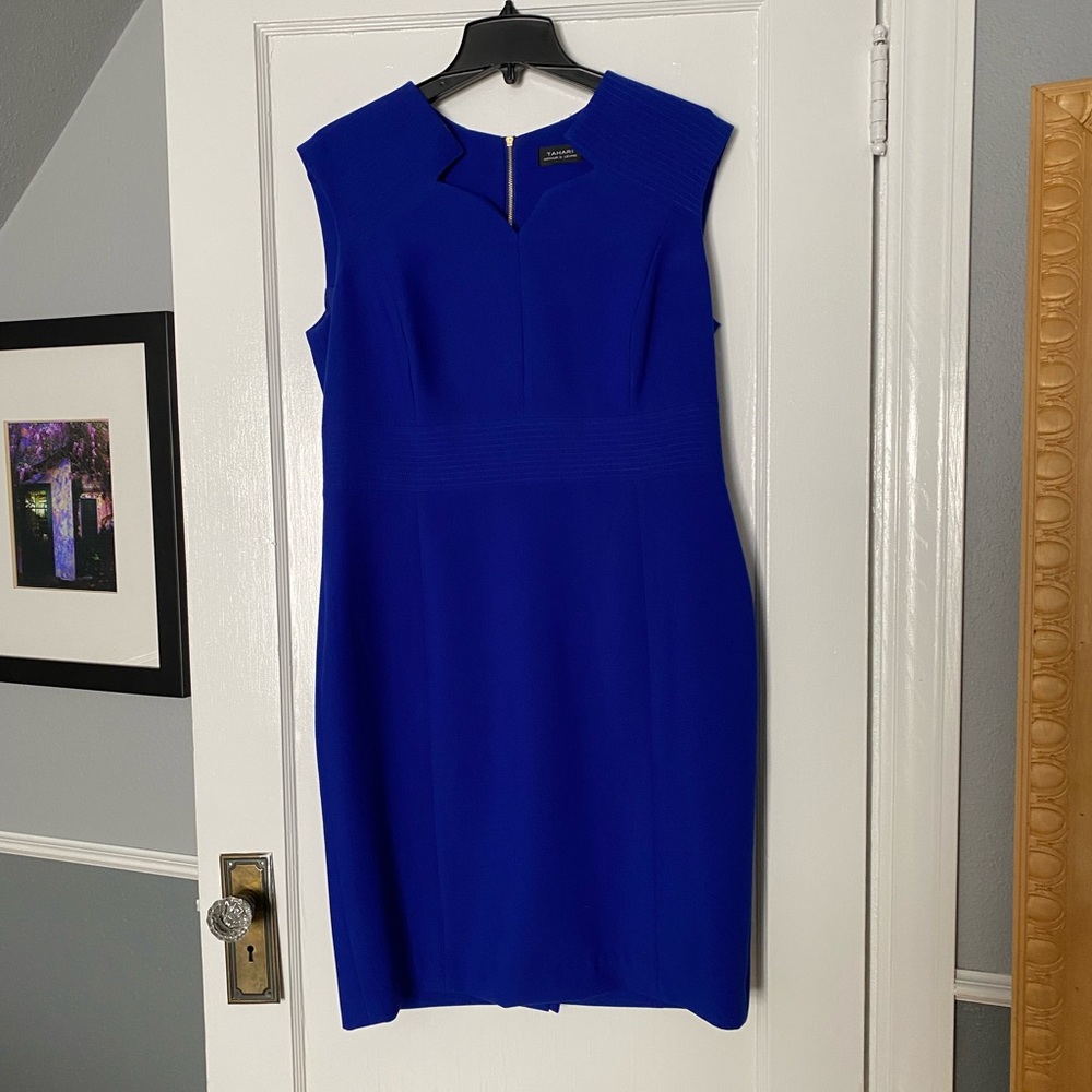 Royal blue lined pencil dress